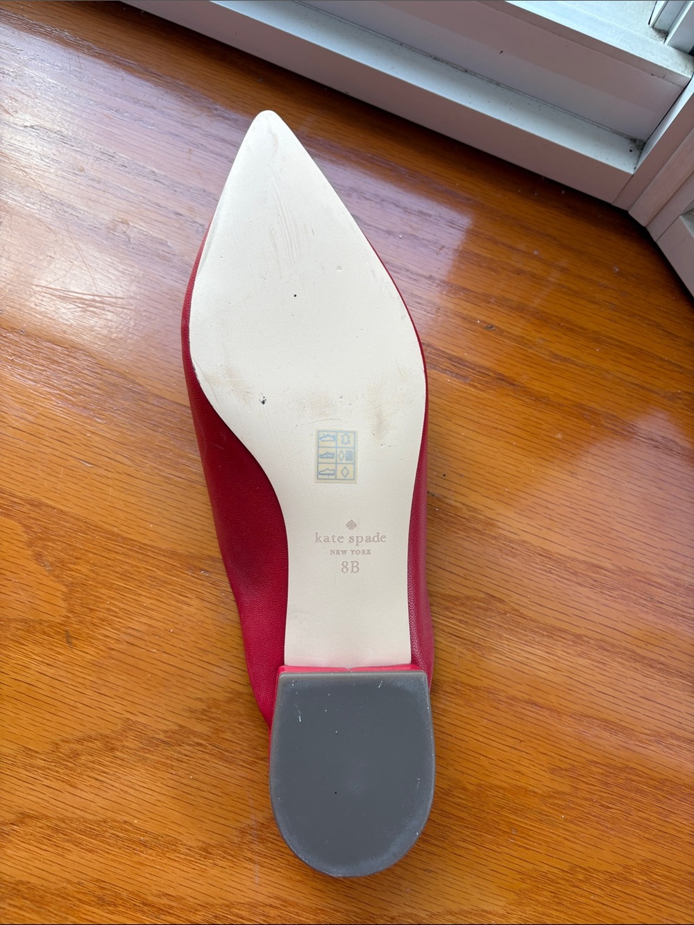 kate spade Red Quilted Heart Pointed-Toe Mule - Picture 2 of 3